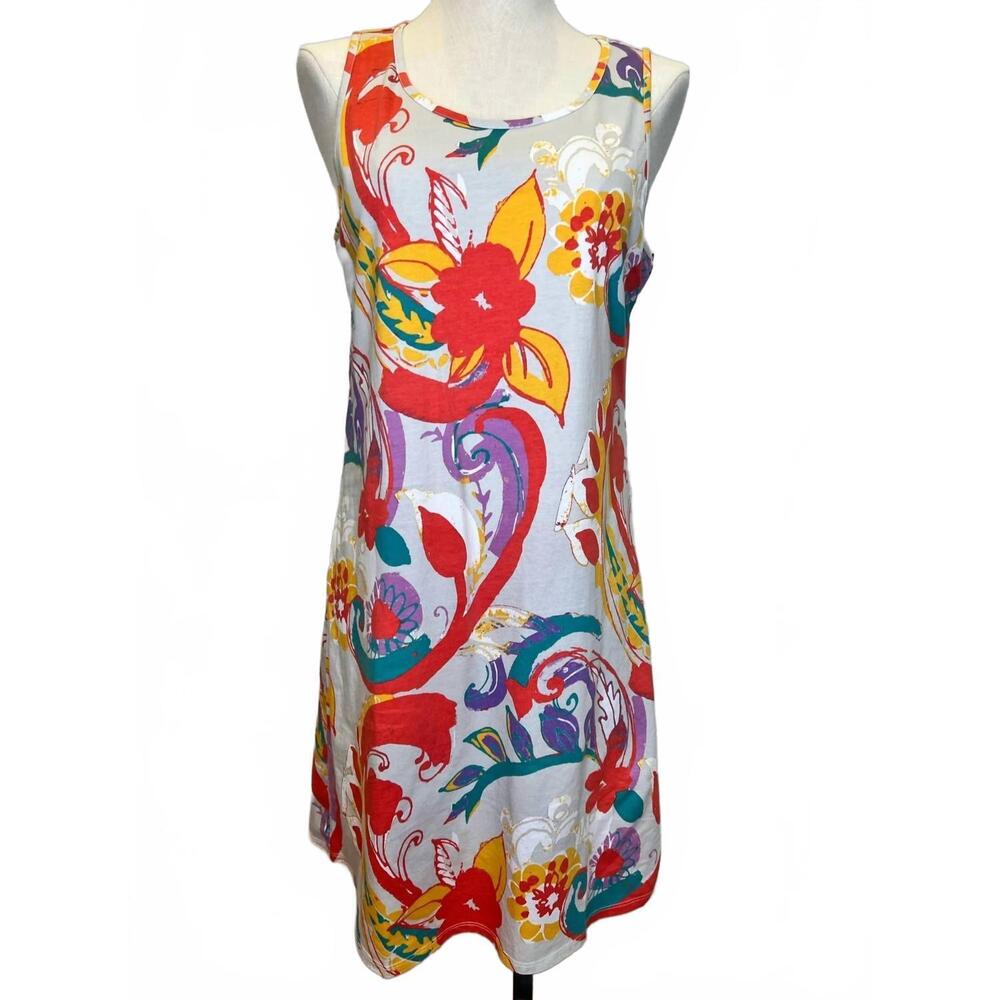 NEW HABITAT women's boho tank dress in coral